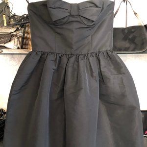 RED VALENTINO Black Bow Front Strapless Dress